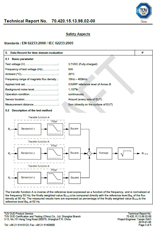 美国 Airtamer爱塔梅尔A310 辐射检测报告