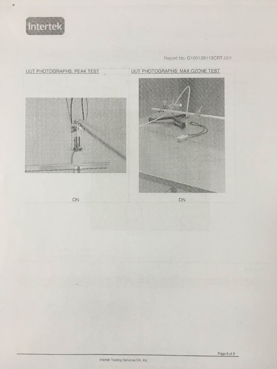 Airtamer爱塔梅尔使用过程中零臭氧检测报告